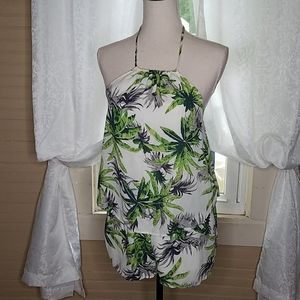 Madelynn Tropical Fern Leaf Romper Minimalist Vacation Summer Desert Boho Chic